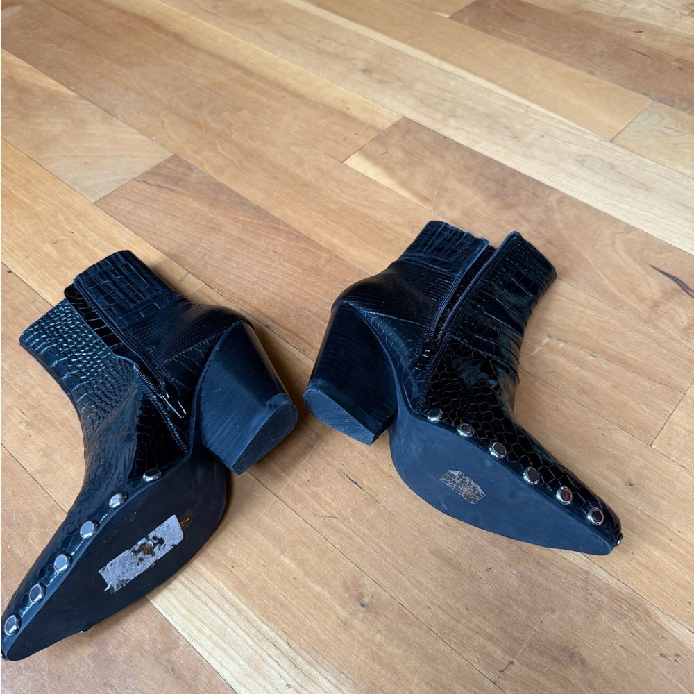 Jeffrey Campbell Black Heeled Boots Patent Leather - Picture 4 of 4